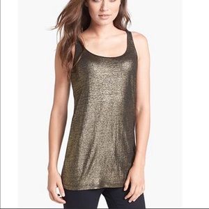 Eileen Fisher gold and black tank Sz PS